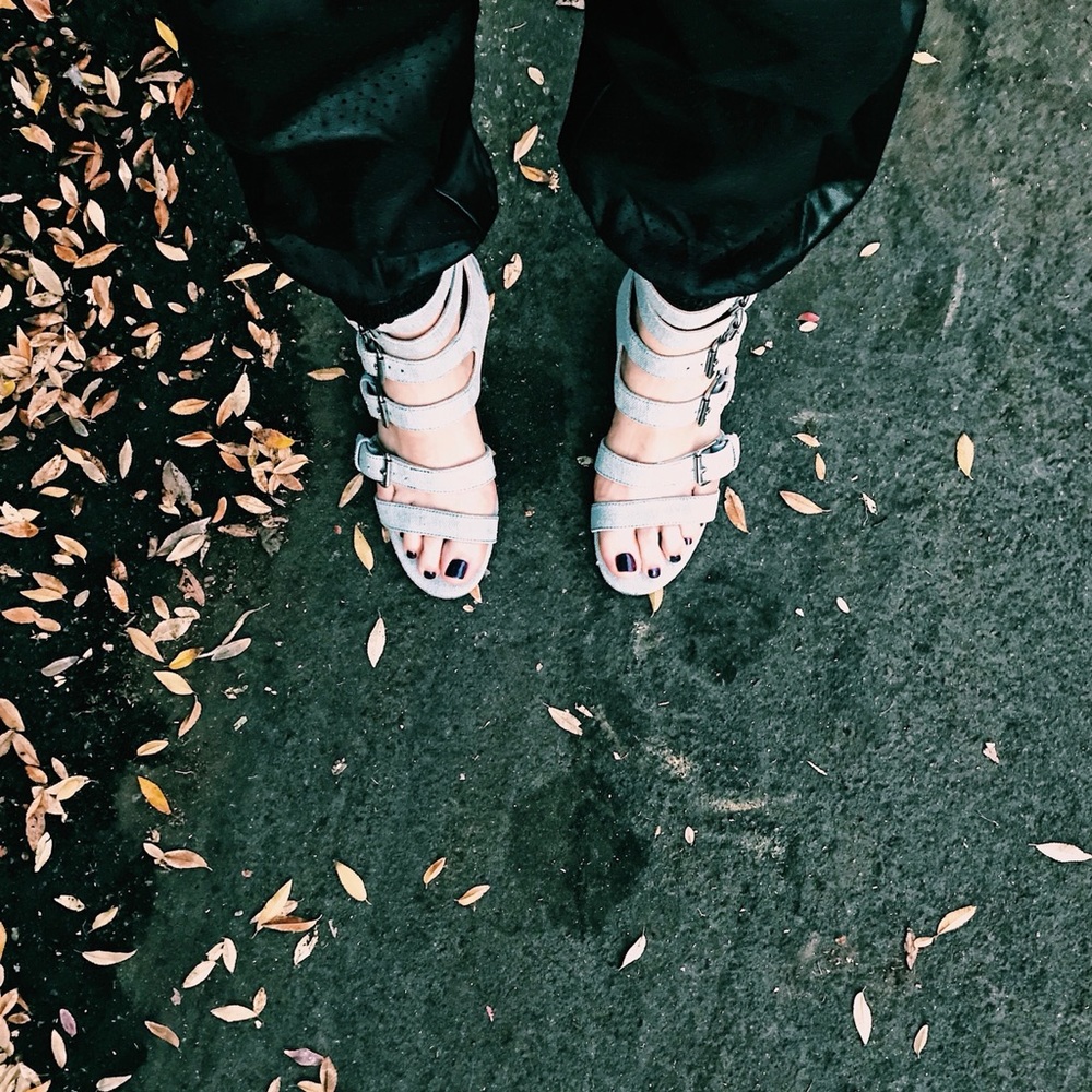 Gunmetal sandals